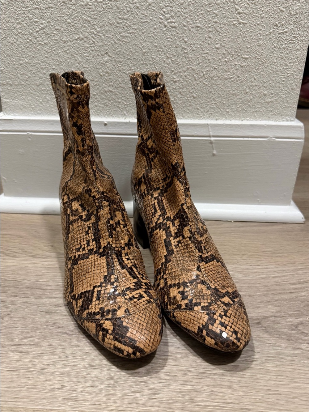 Zara Trafaluc snake print boots